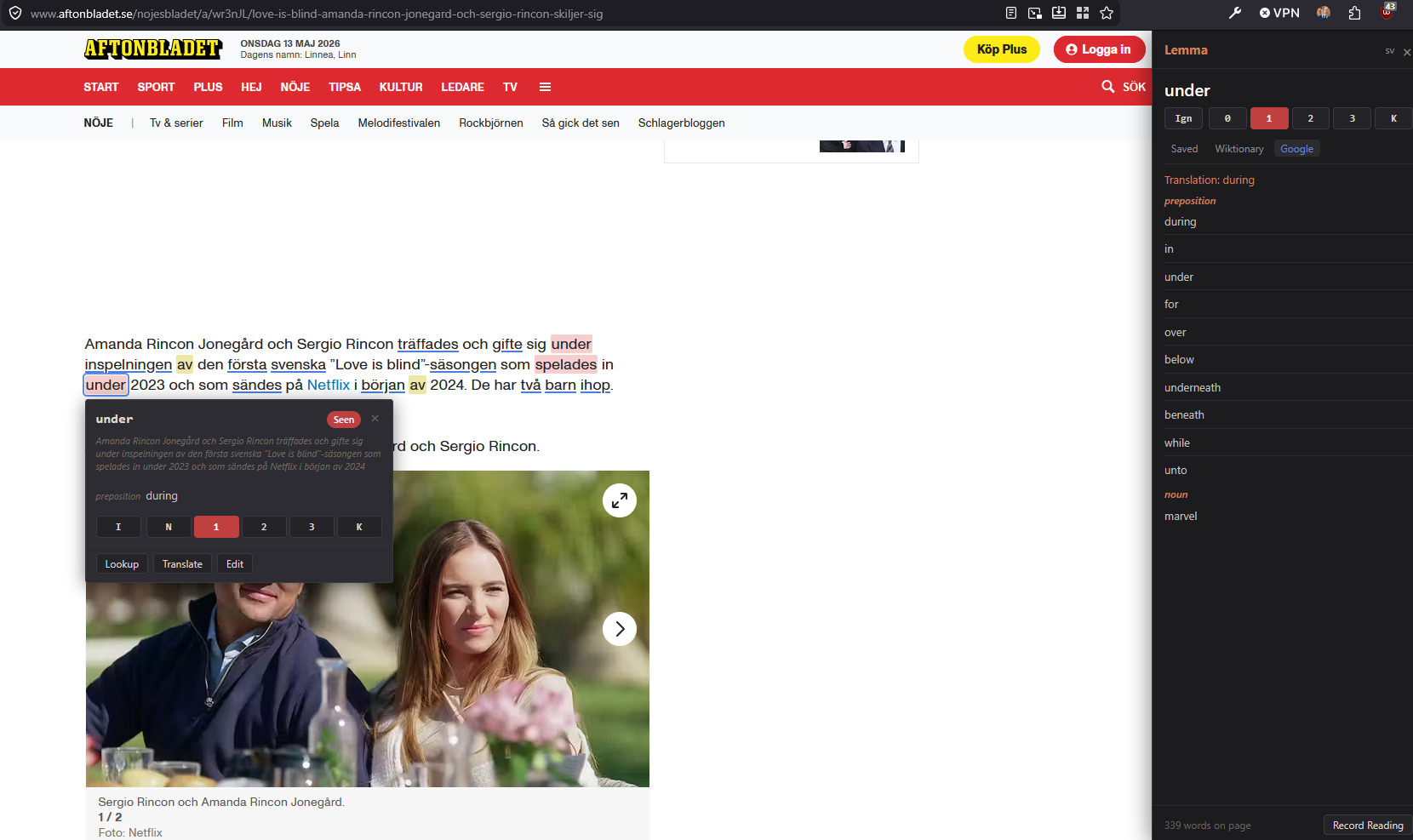 Browser extension — Highlight and look up words on any web page.